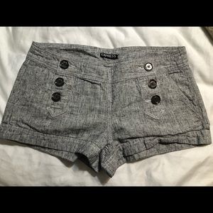 Black & white linen blend shorts